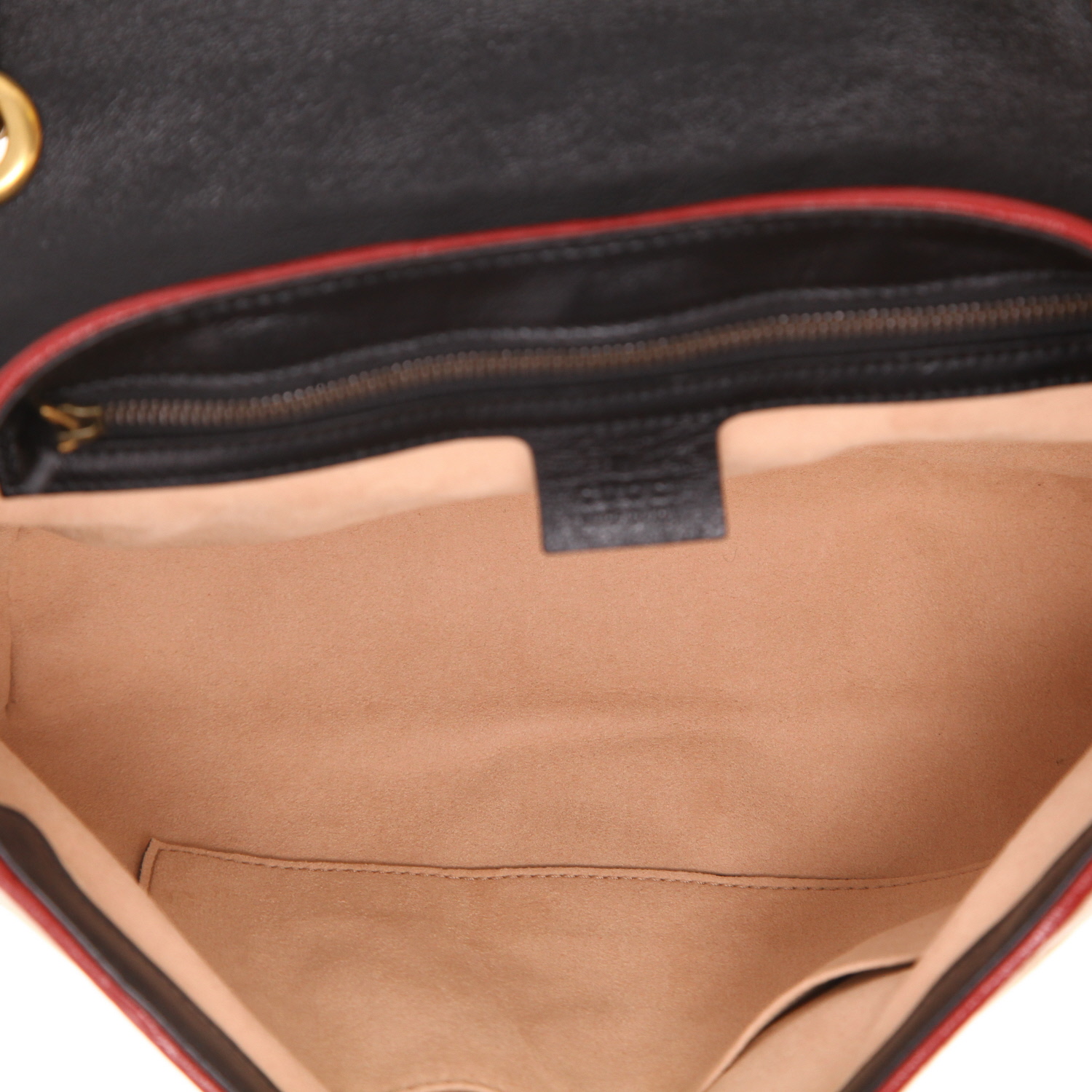 Gucci GG Marmont shoulder bag in Noir and beige quilted leather - Detail D3
