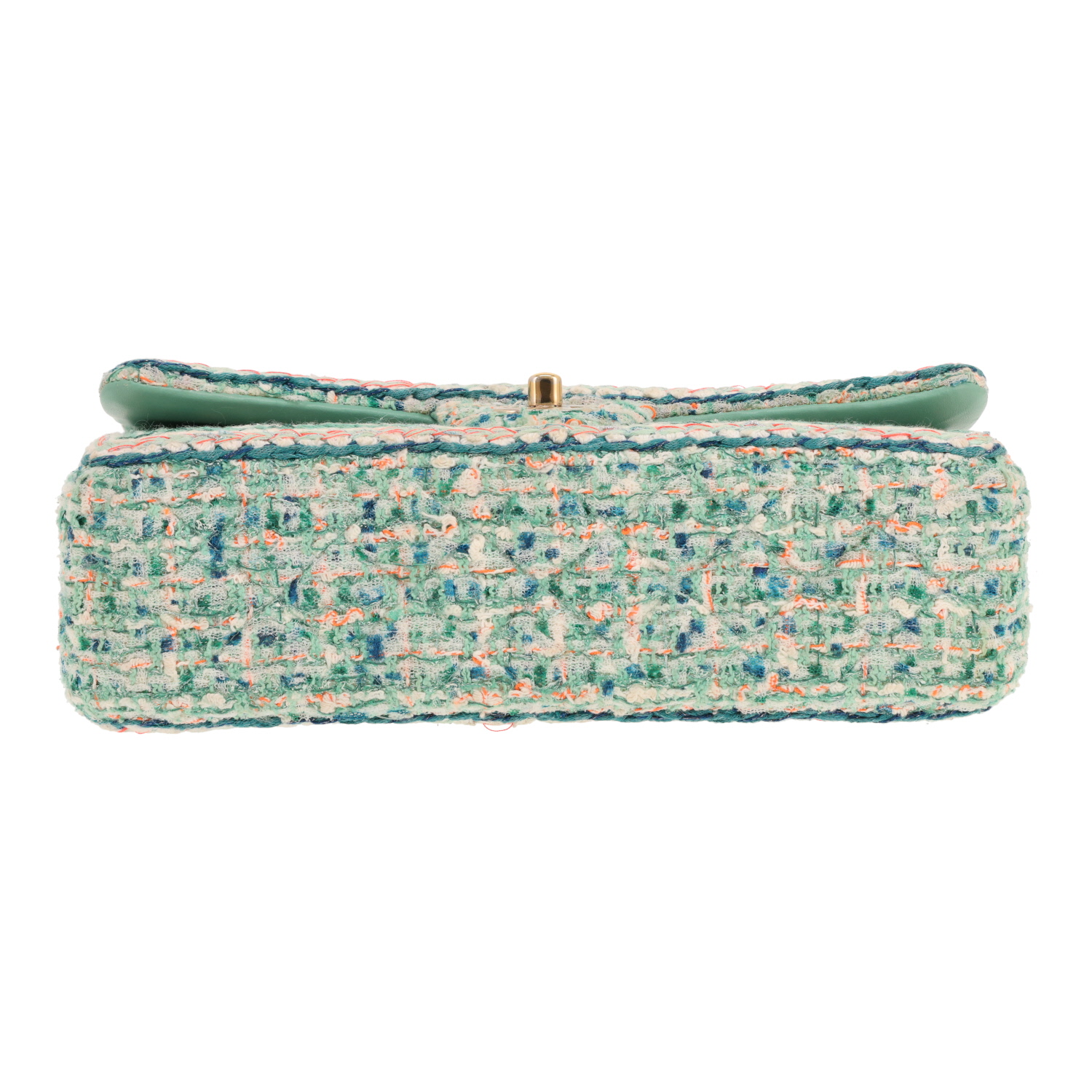 Sac à main Chanel  Timeless en tweed vert et bleu - Detail D1