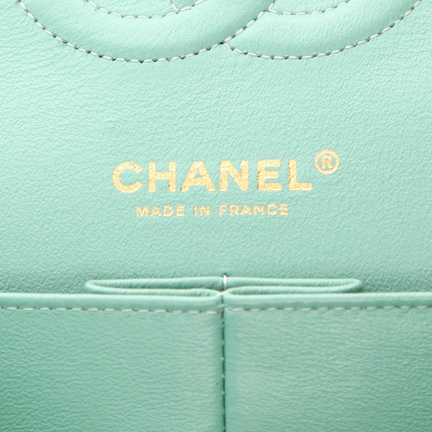 Borsa Chanel Timeless in tweed verde e blu - Detail D2