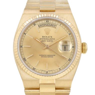 Rolex Oysterquartz Day-Date watch in yellow gold, Ref: Rolex - 19018  Circa 1986