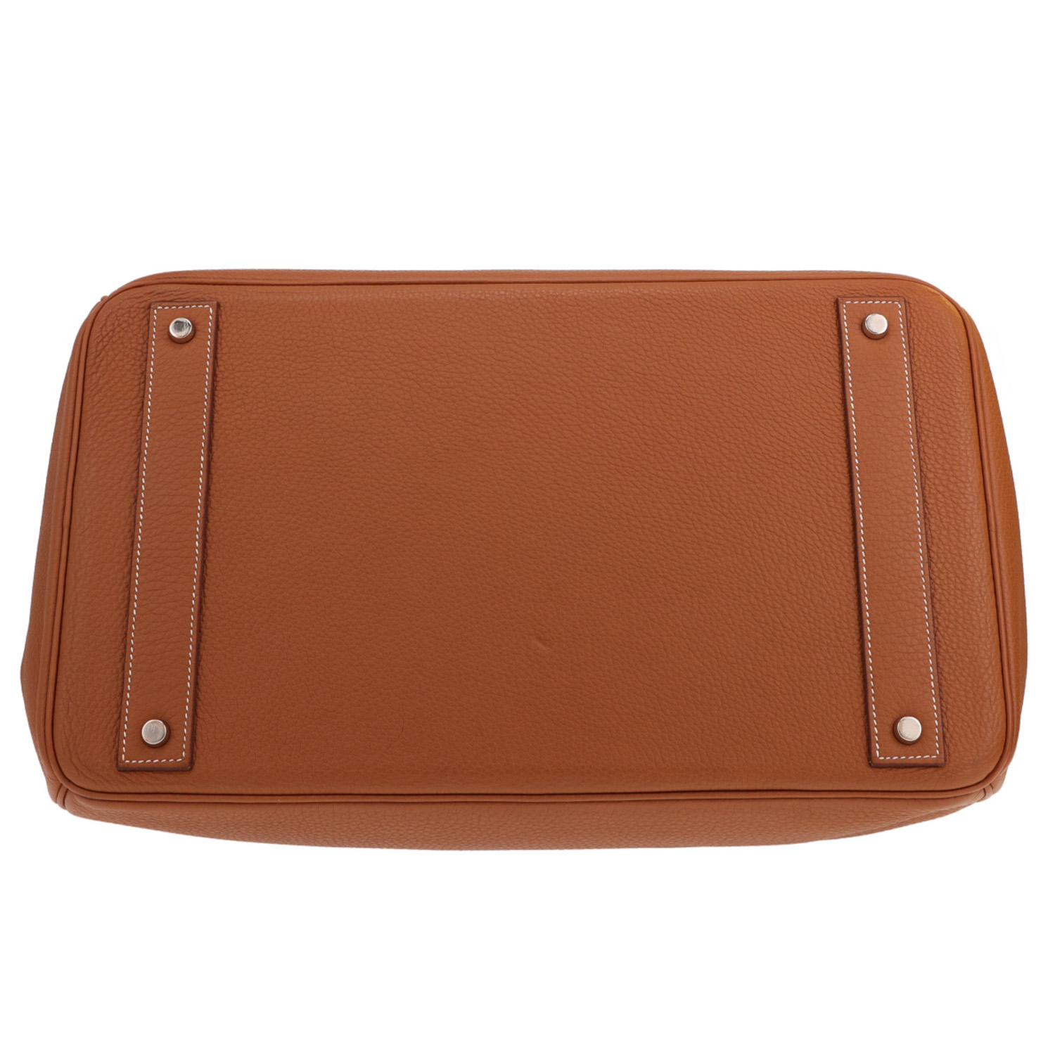 Bolso de viaje Hermès «Haut à Courroies» de piel Togo Gold - Detail D1
