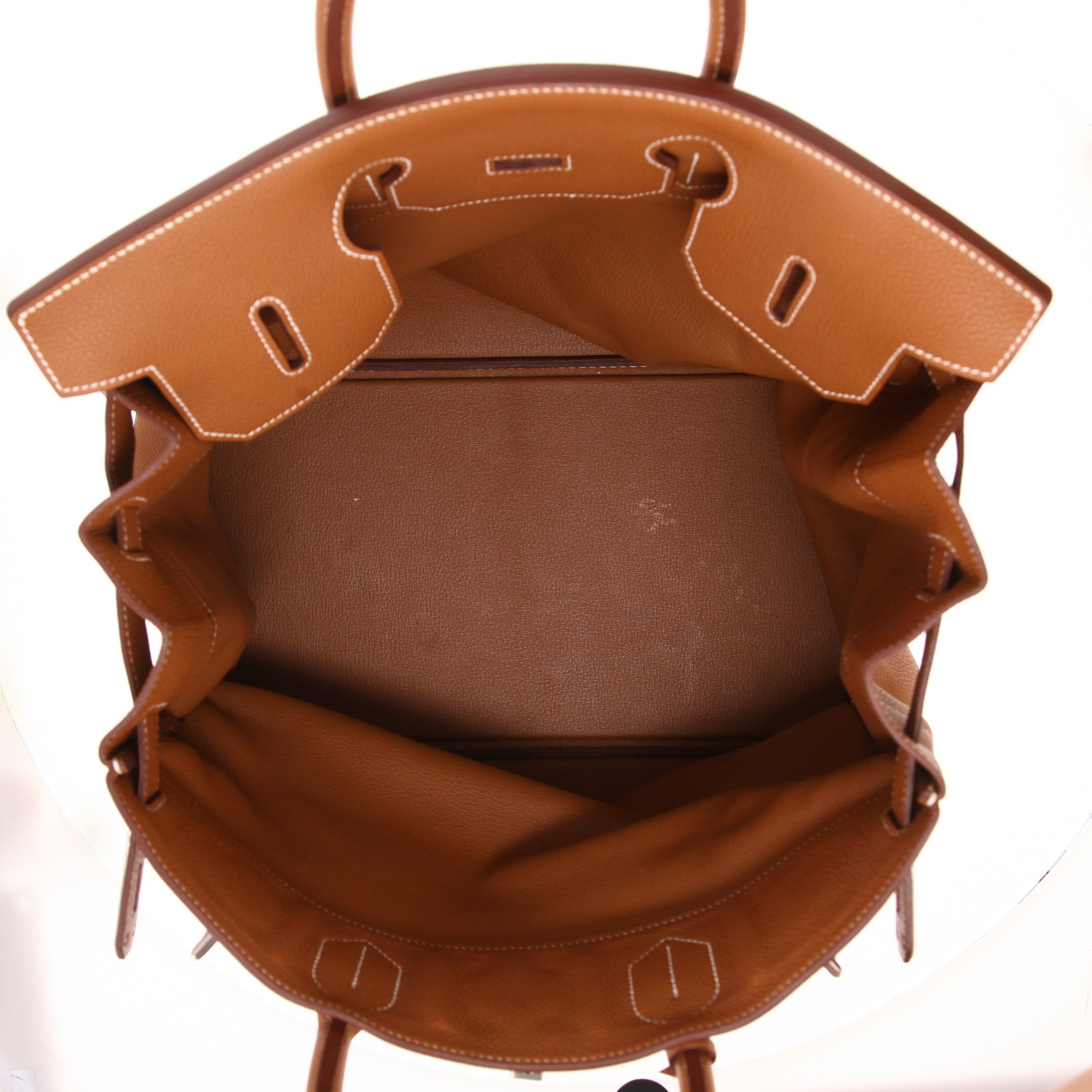 Bolso de viaje Hermès «Haut à Courroies» de piel Togo Gold - Detail D3