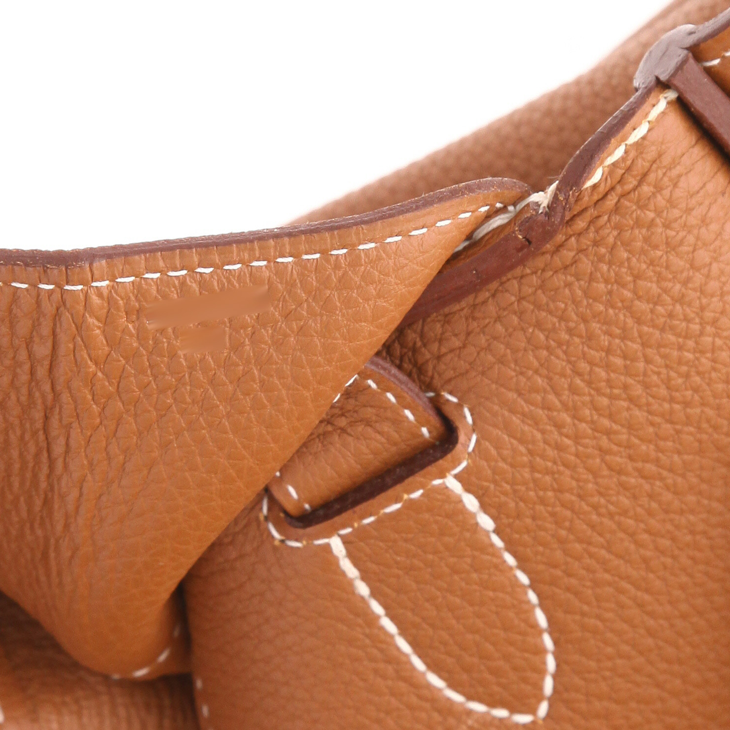 Borsa da viaggio Hermès  Modello “Haut” con cinturini in pelle Togo Gold - Detail D4