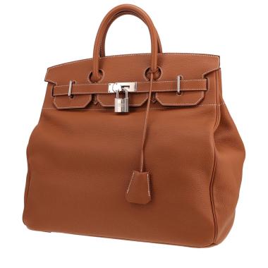 Sac de voyage Hermès  Haut à Courroies en cuir togo gold