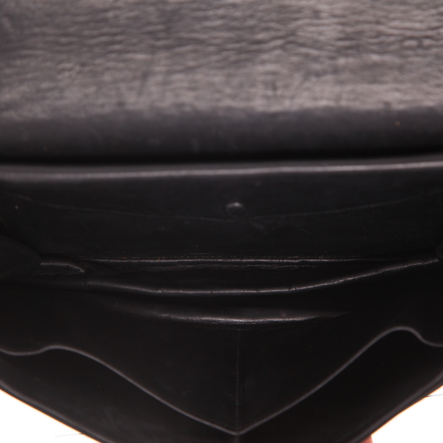Hermès clutch bag in black Doblis calfskin - Detail D3