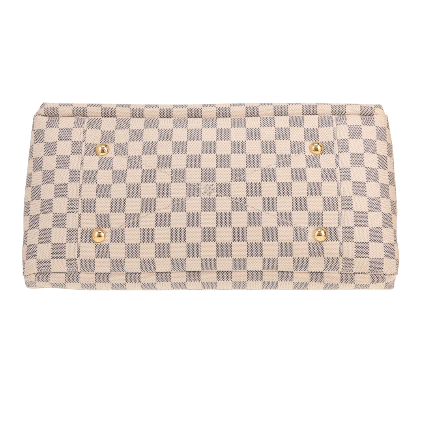 Louis Vuitton Artsy handbag in azure Damier canvas and natural leather - Detail D1