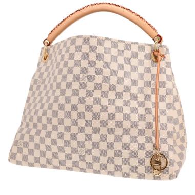 Louis Vuitton Artsy handbag in azure Damier canvas and natural leather
