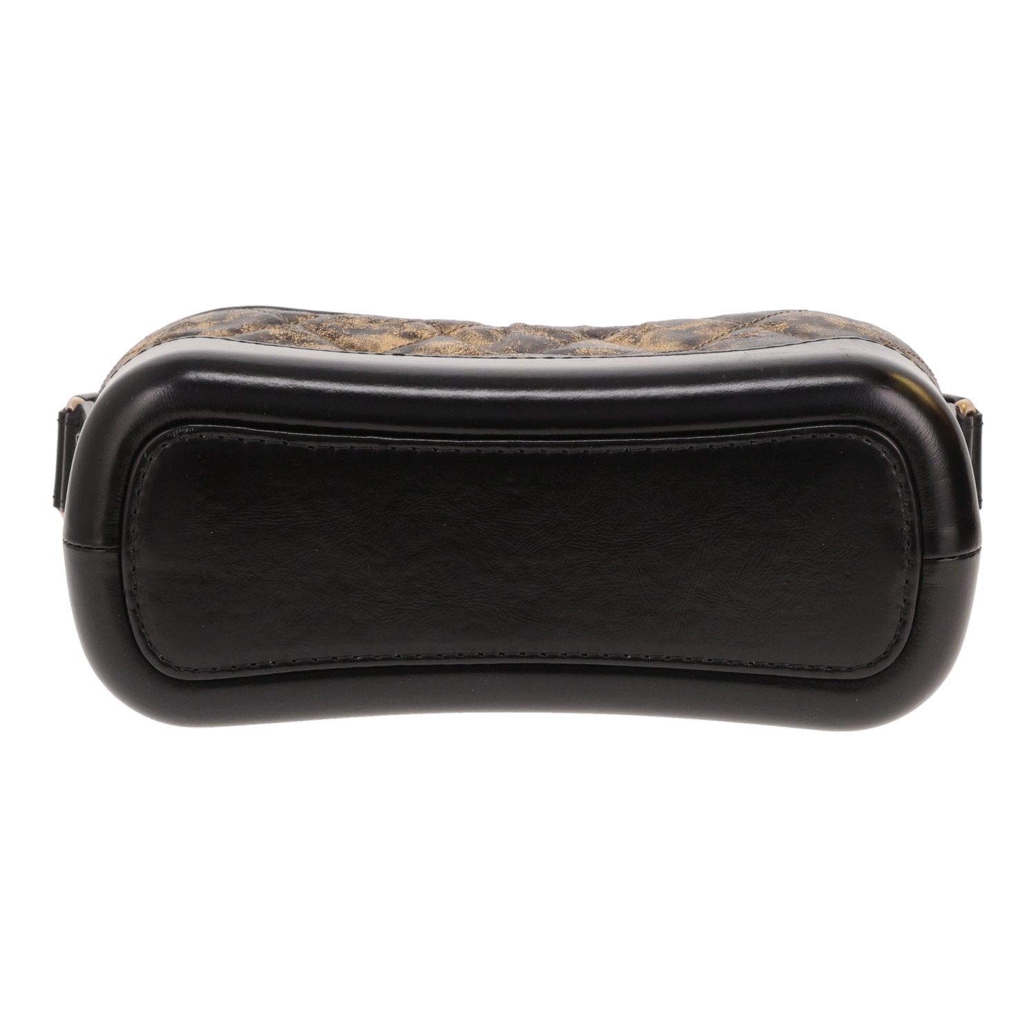 Borsa a tracolla Chanel  Gabrielle  modello piccolo  in pelle trapuntata nera e dorata e pelle nera - Detail D1