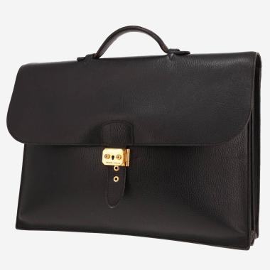 Hermès Briefcase  Noir Ardenne leather dispatch bag