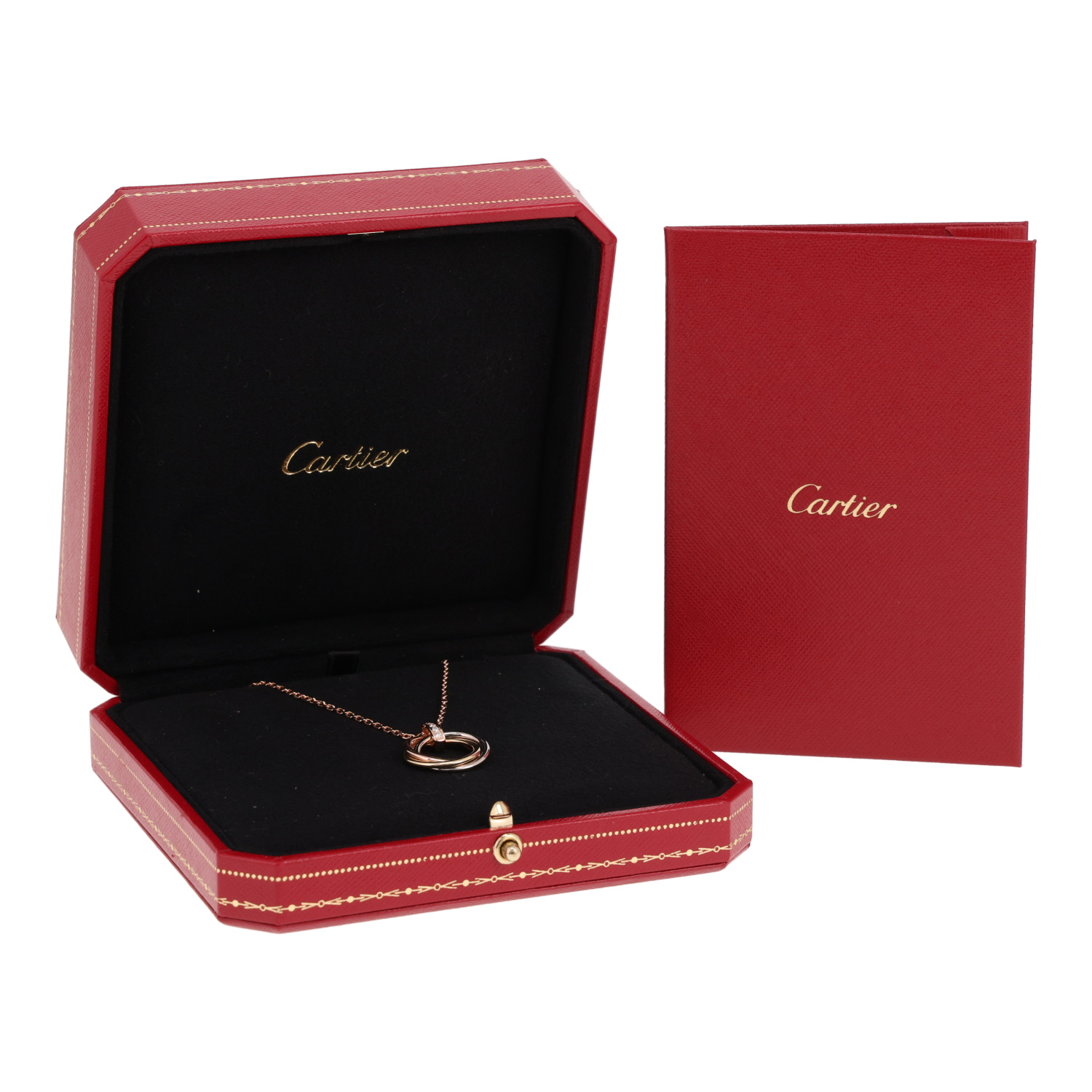 Collar Cartier Trinity en tres tonos de oro y diamantes - Detail D2
