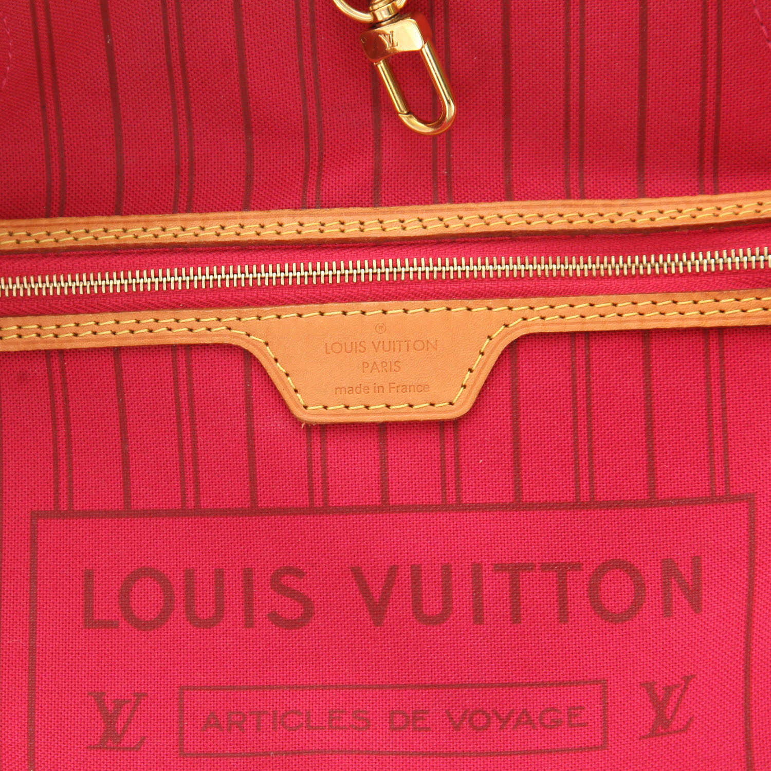 Borsa shopping Louis Vuitton Neverfull Edizioni Limitate, modello medio, in tela Monogram marrone e pelle naturale - Detail D2