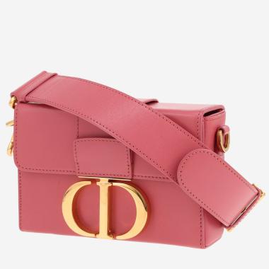 Sac bandoulière Dior  Box 30 Montaigne en cuir rose