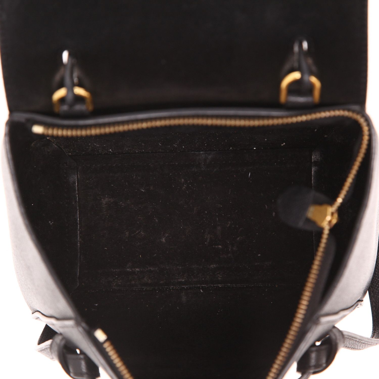Borsa a tracolla Celine Belt Nano in pelle martellata nera - Detail D3