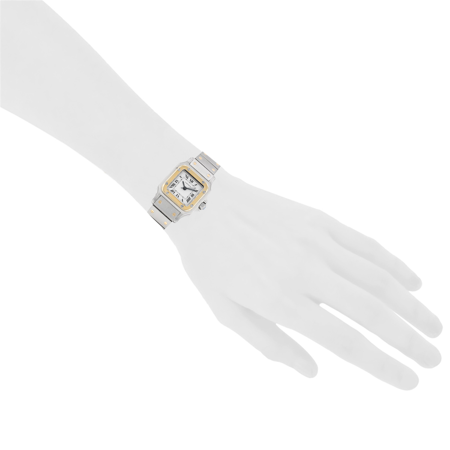 Cartier Santos small model watch in gold and steel, Ref: Cartier - 0902, circa 1990 - Detail D1