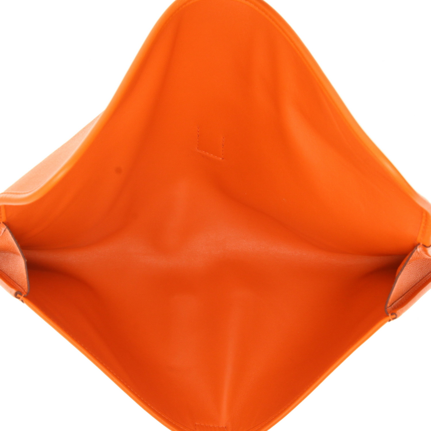 Hermès Jige clutch bag, large size, in Orange Swift leather - Detail D3
