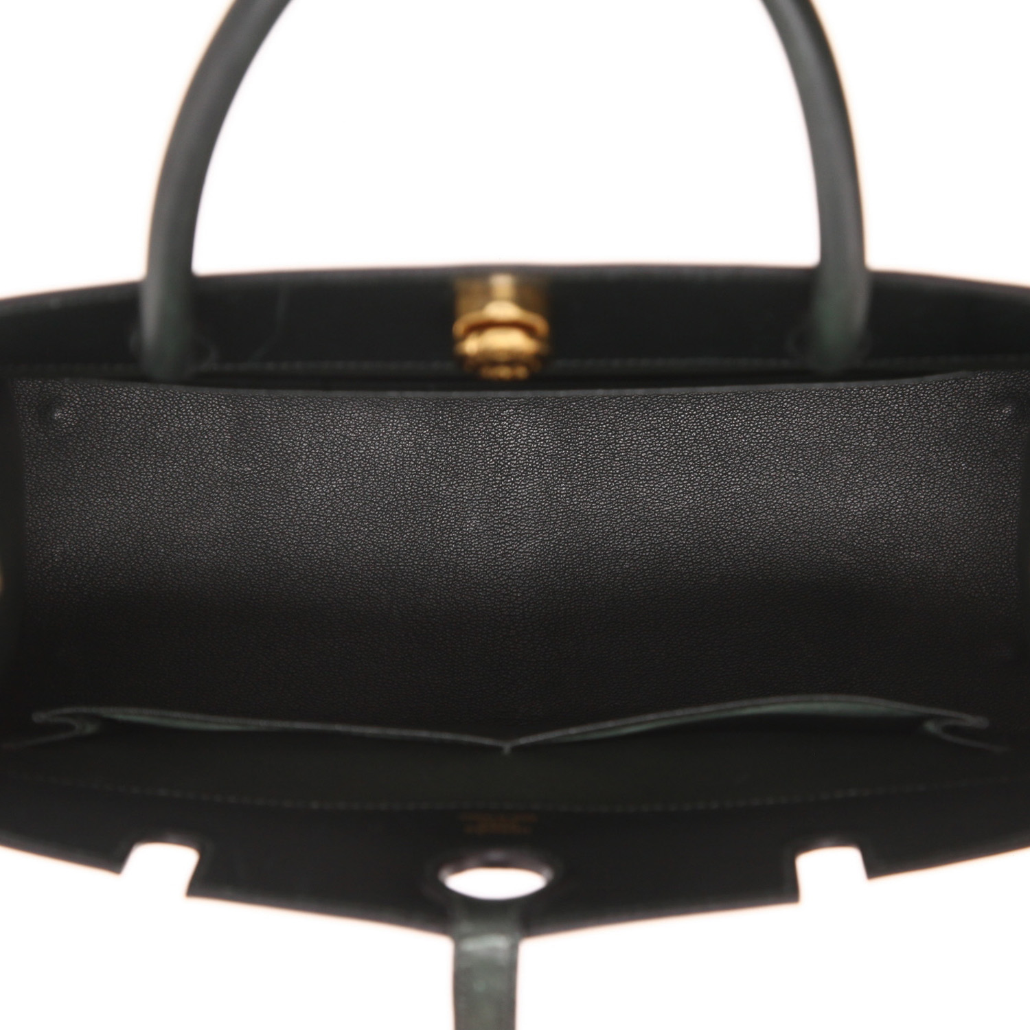 Sac à main Hermès  Dalvy en cuir box vert-sapin - Detail D3