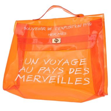 Sac à main Hermès  Kelly Plastic en vinyle orange