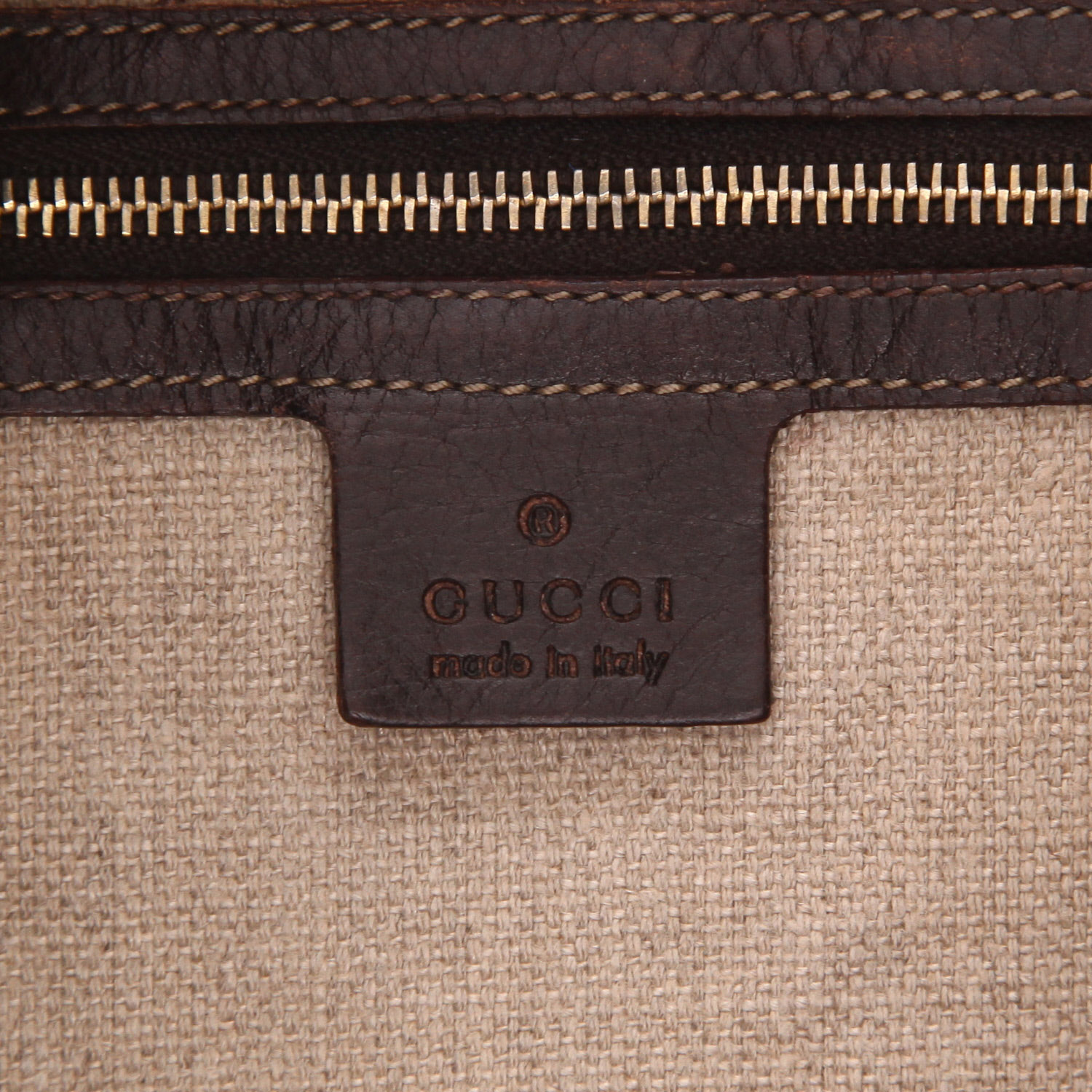 Sac à main Gucci  Gucci Vintage en toile beige et cuir marron - Detail D2