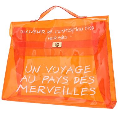 Bolso Hermès Kelly Plastic de vinilo naranja