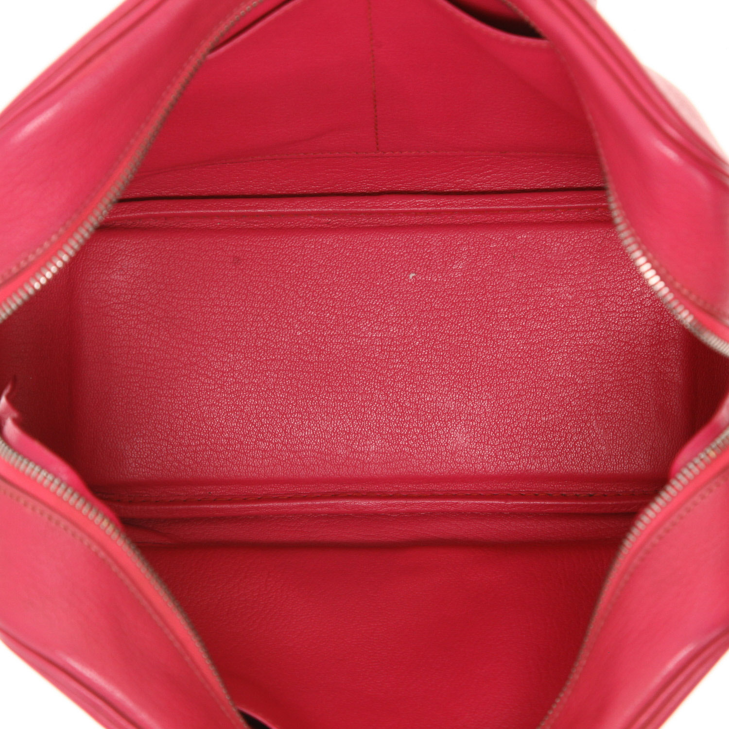 Sac à main Hermès  Plume en cuir Mysore Rose Shocking - Detail D3