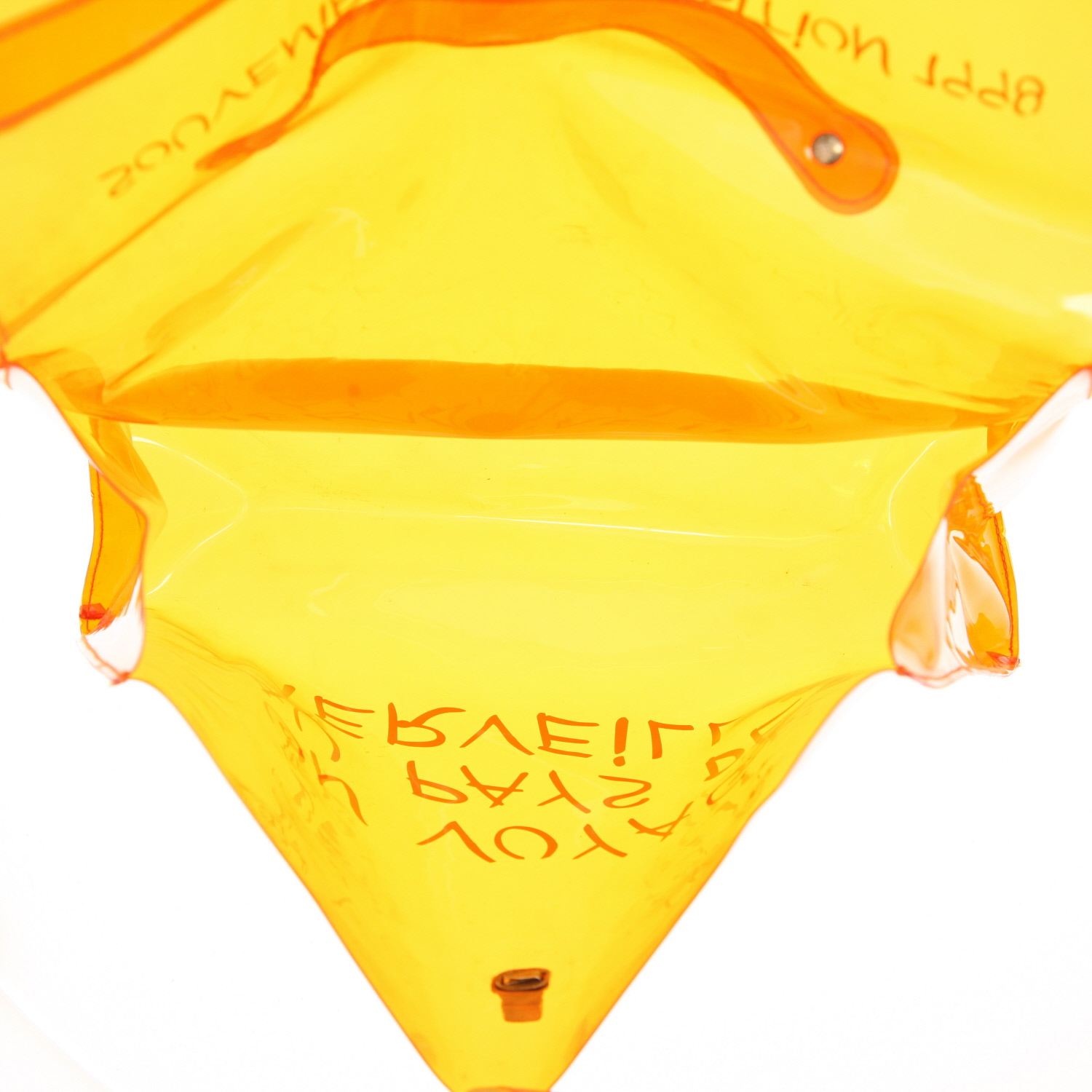 Hermès Kelly Plastic handbag in orange vinyl - Detail D3