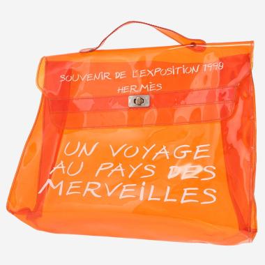 Sac à main Hermès  Kelly Plastic en vinyle orange