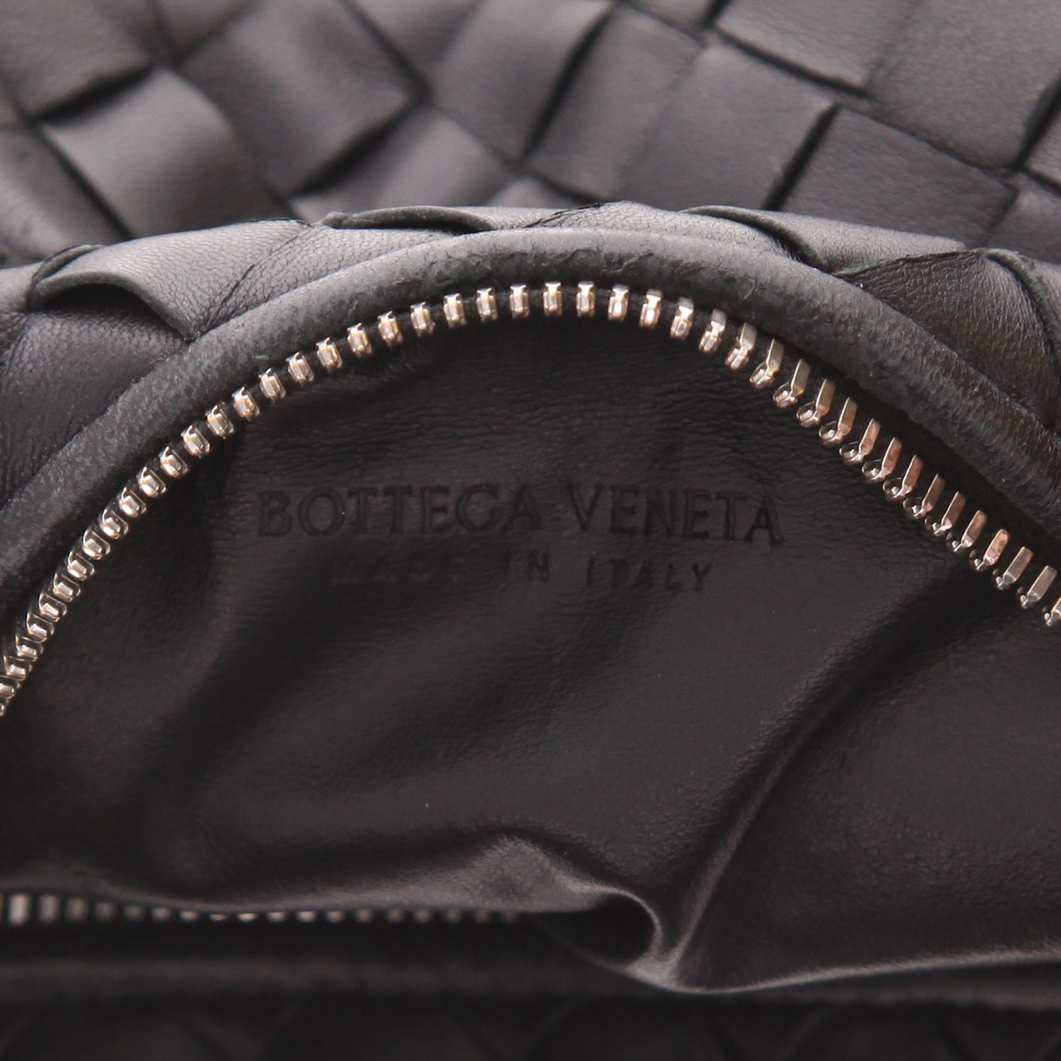 Borsa Bottega Veneta Mini Jodie in pelle intrecciata Noir - Detail D2