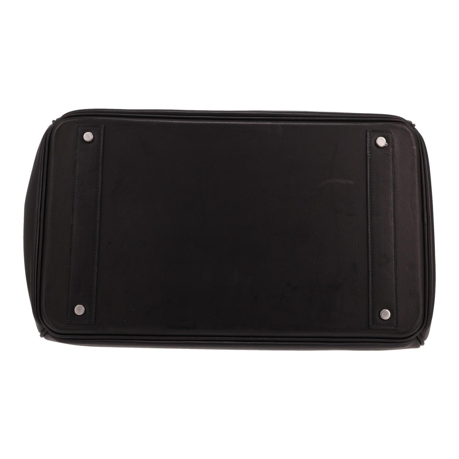 Hermès weekend bag  Rock top with straps in black leather - Detail D1