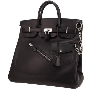 Sac de week end Hermès  Haut à Courroies en cuir noir