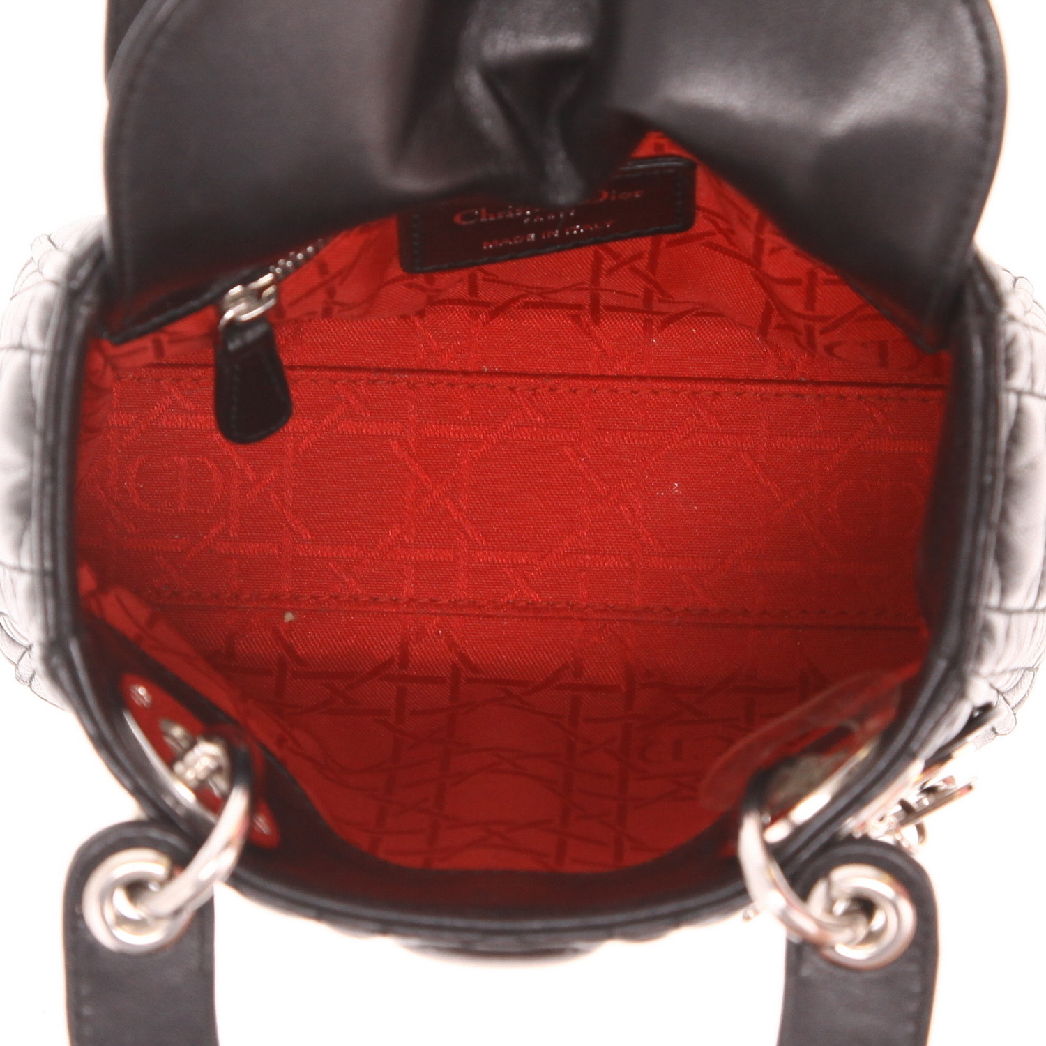 Borsa a tracolla Dior  Lady Dior mini  in pelle cannage nera - Detail D3