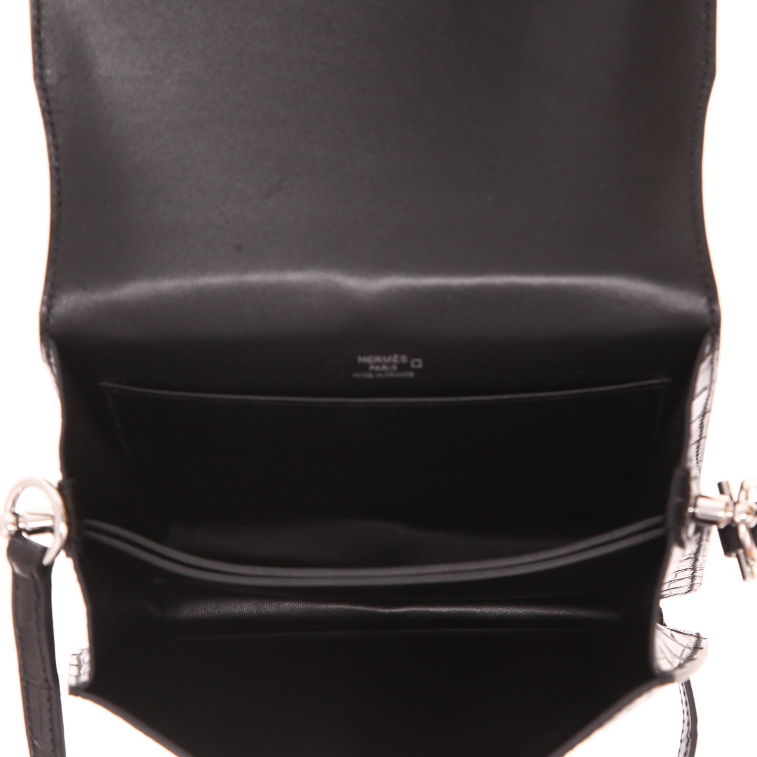Bolso bandolera Hermès «Roulis» de piel de cocodrilo negro - Detail D3