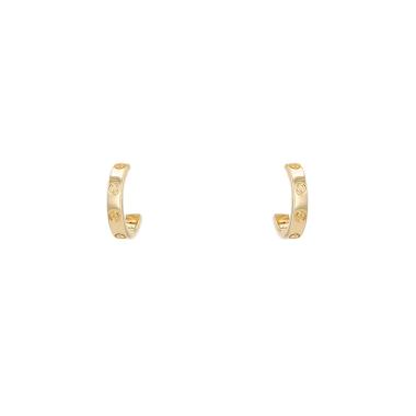 A pair of small Cartier Love hoop earrings in yellow gold