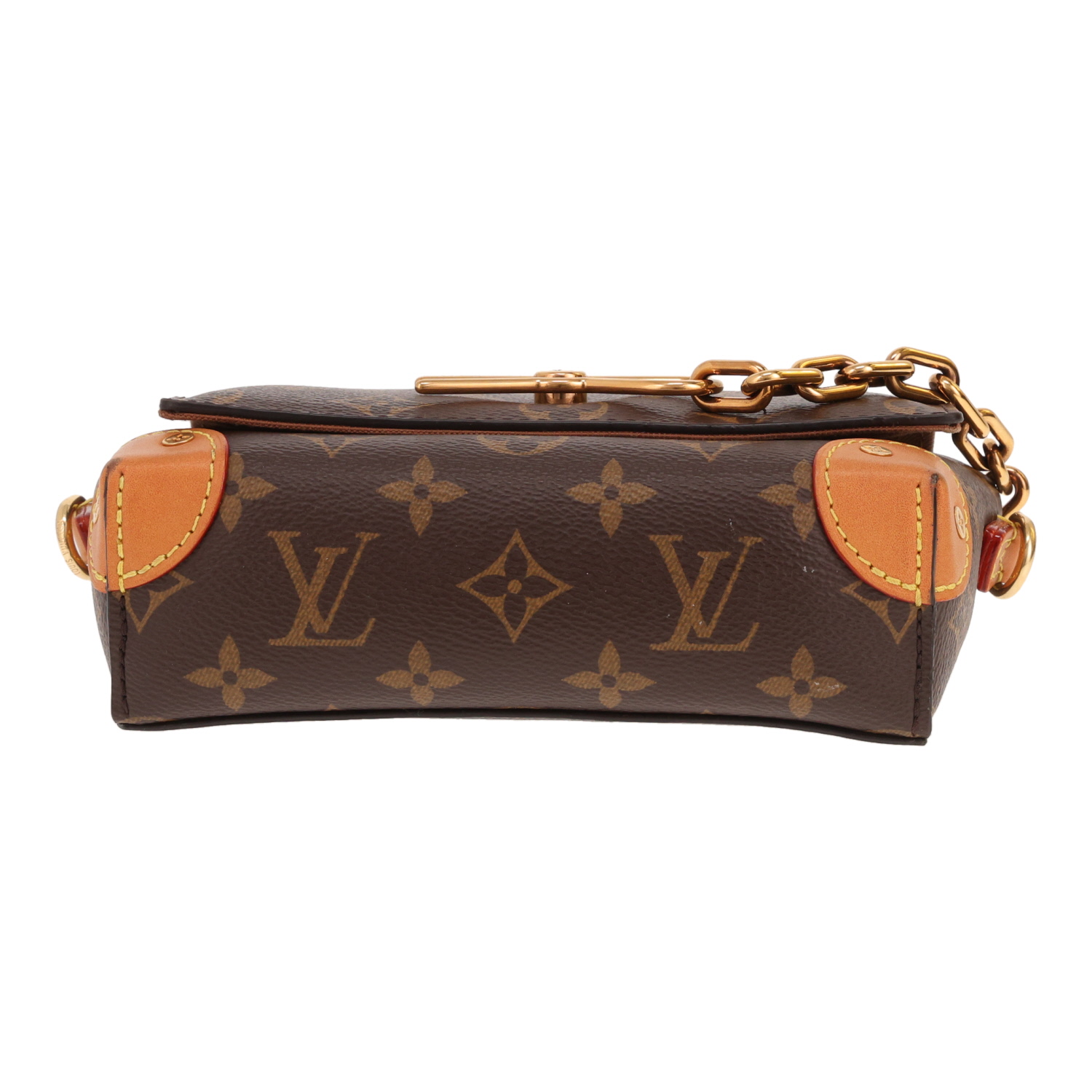 Louis Vuitton Steamer Bag shoulder bag in Monogram canvas and natural leather - Detail D1