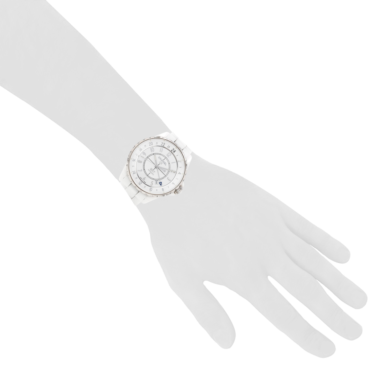 Montre Chanel J12 GMT en acier et céramique blanche Vers 2020 - Detail D1