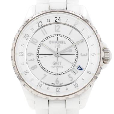Chanel J12 GMT watch in steel and white ceramic, circa 2020