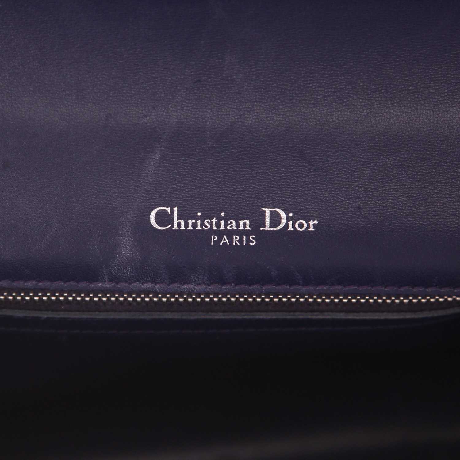 Bolso Dior «Diorama» de piel charol plateada y azul - Detail D2
