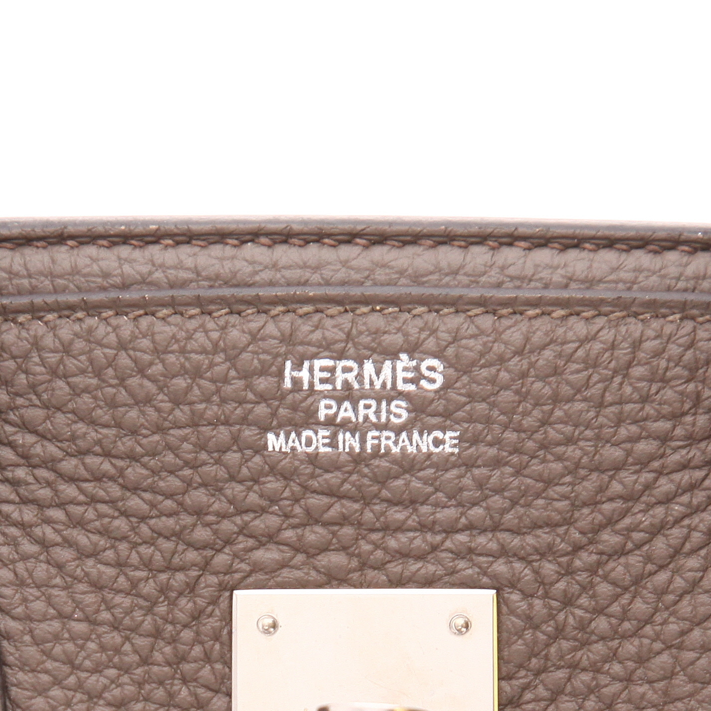 Sac à main Hermès  Birkin 35 cm en cuir togo taupe - Detail D2