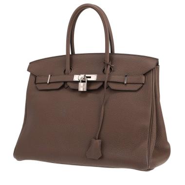 Bolso Hermès Birkin de 35 cm en piel Togo color topo