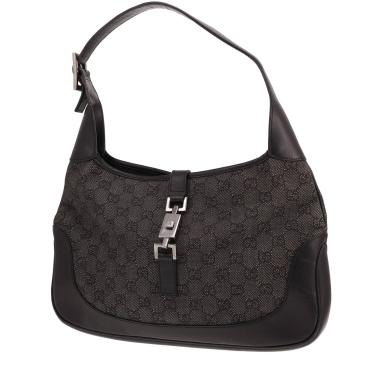 Borsa Gucci Jackie in tela Supreme GG nera e pelle nera