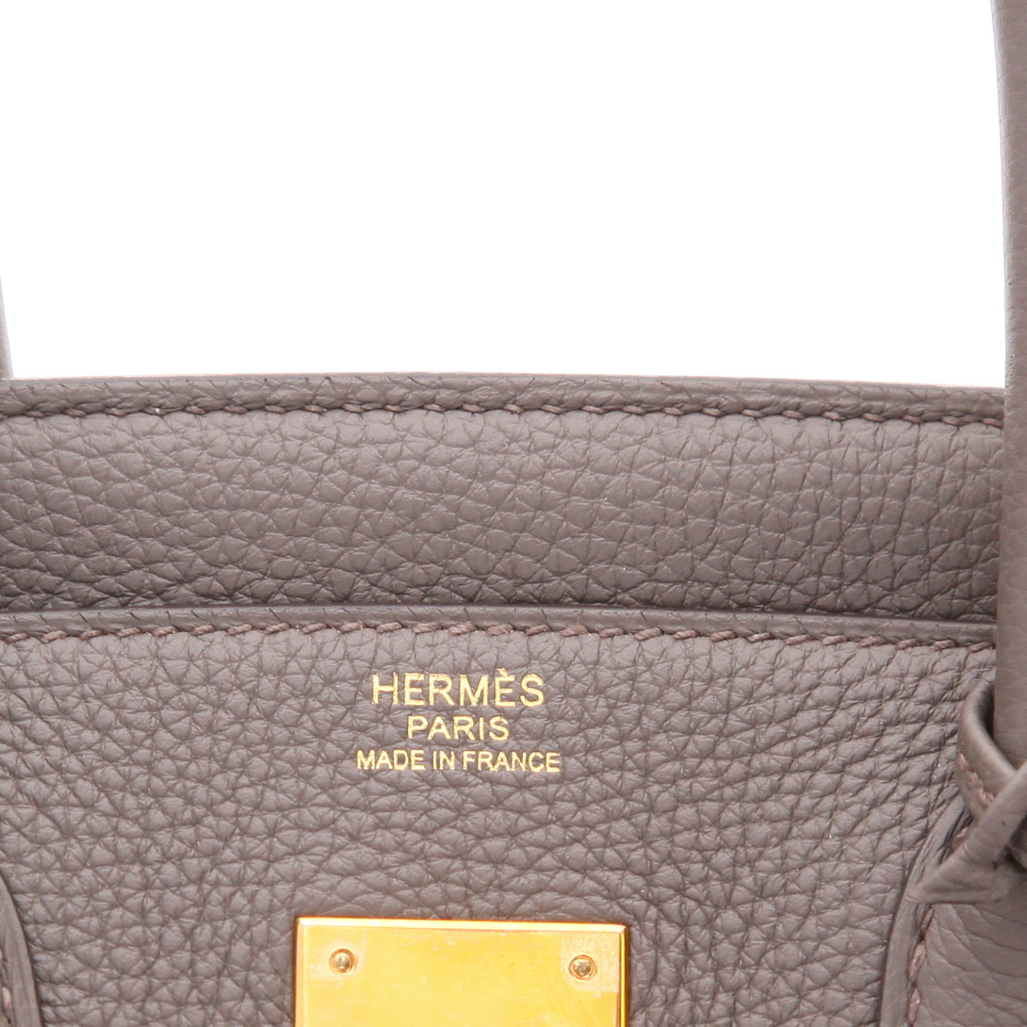 Hermès Birkin handbag, 30 cm, in grey Togo leather - Detail D2