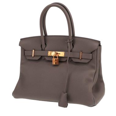 Bolso Hermès Birkin de 30 cm en piel Togo gris