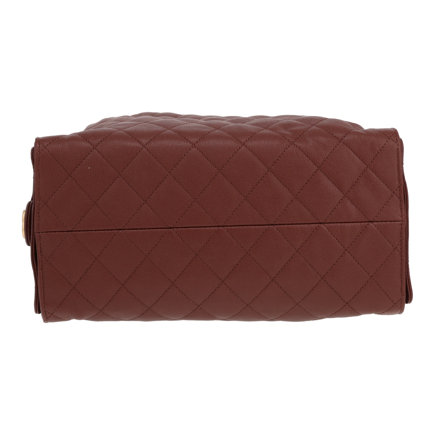 Sac à main Chanel  25 en cuir grainé marron - Detail D1