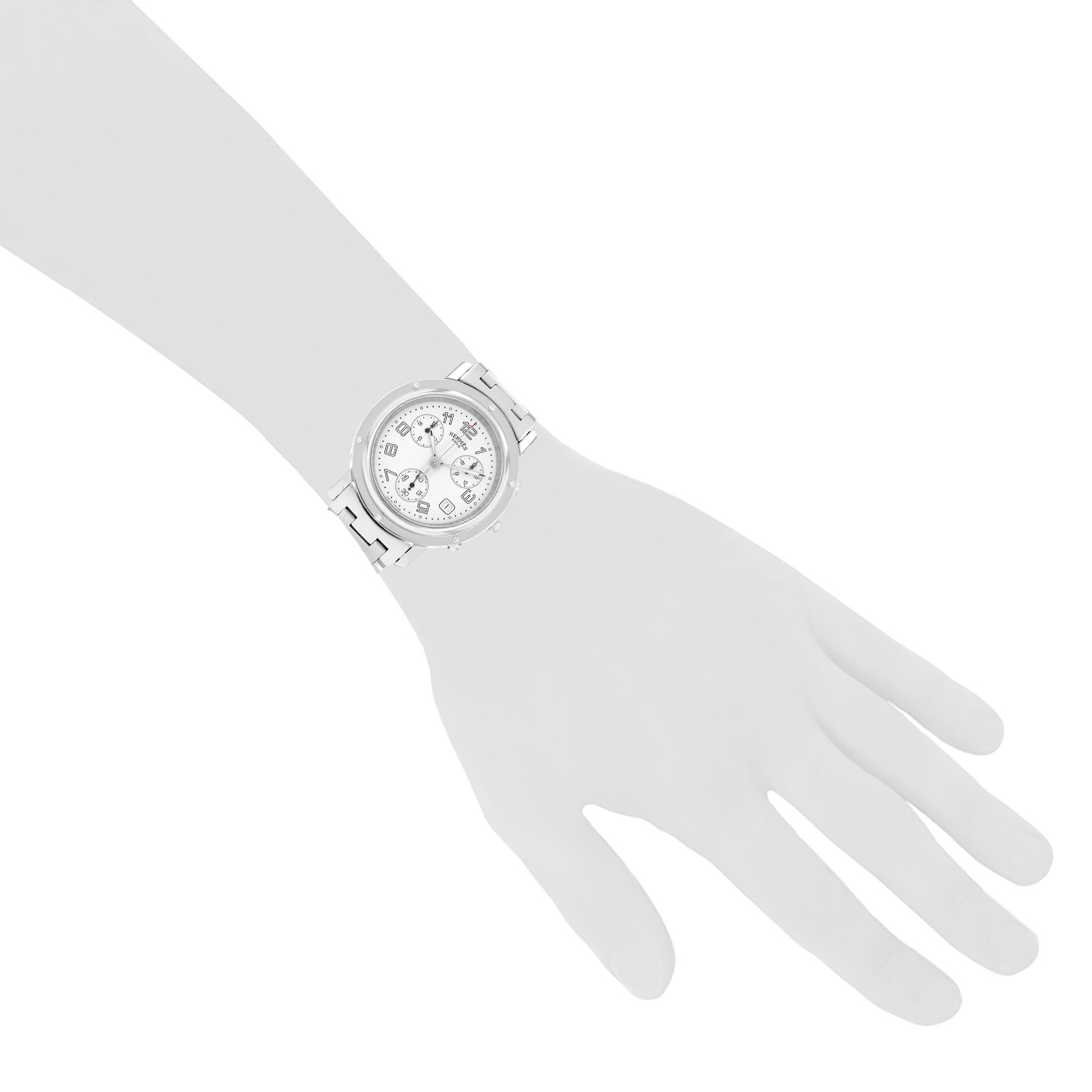 Hermès Clipper Chrono watch in steel, Ref: hermes - CL1.910  Circa 2010 - Detail D1