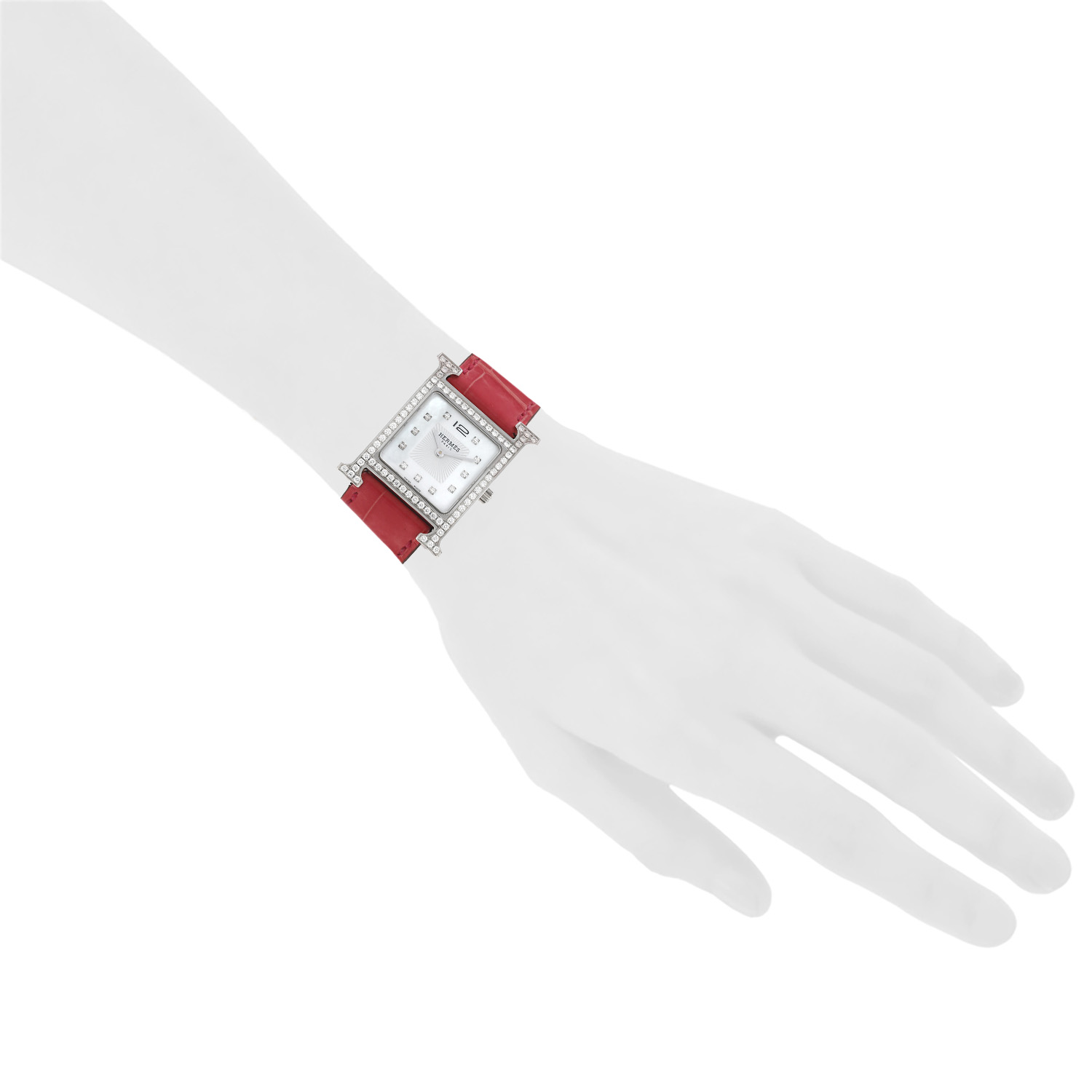 Hermès Heure H watch, large model, in steel, Ref: Hermes - HH1.530, circa 2010 - Detail D1