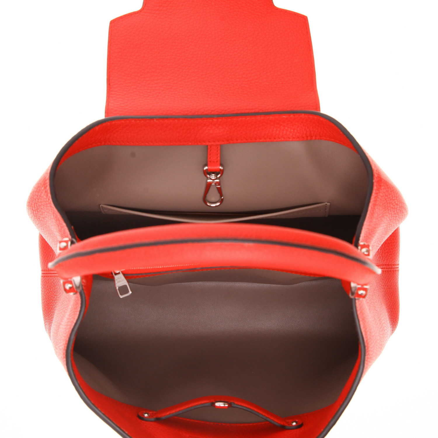 Bolso Louis Vuitton Capucine de piel de becerro en color rojo Clémence - Detail D3