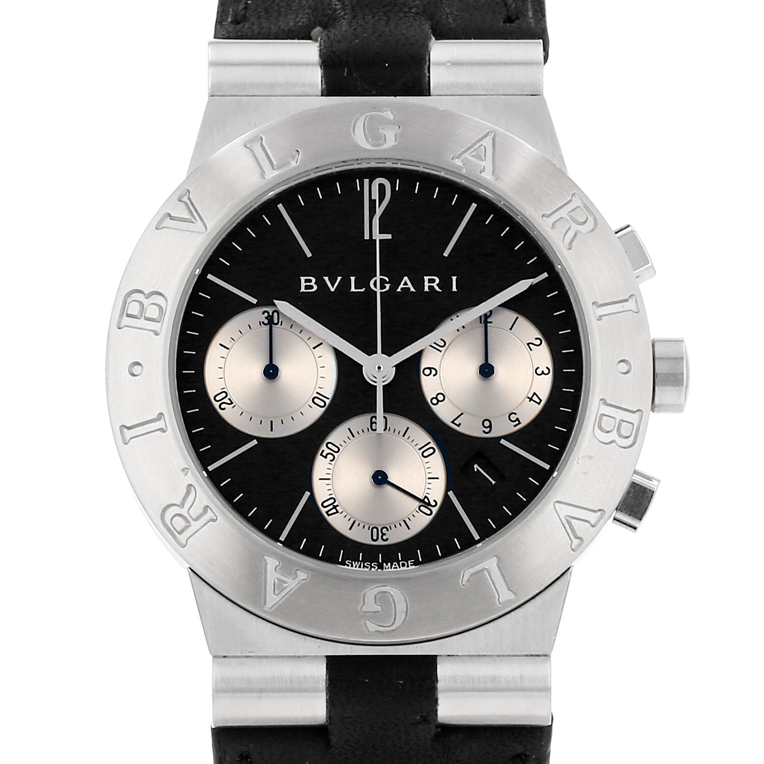 Montre Bulgari Bulgari Chrono en acier Ref: Bulgari - CH35S Vers 2000 Montre Bulgari Bulgari Chrono en acier Ref: Bulgari - CH35S Vers 2000