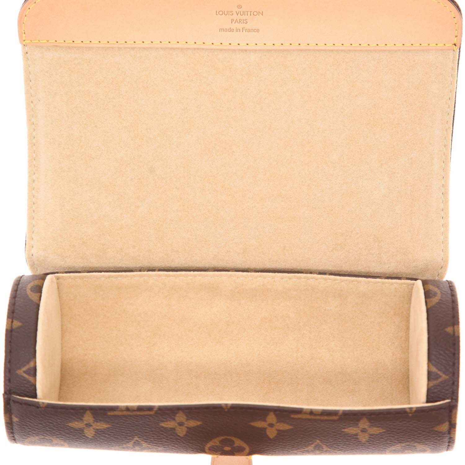 Estuche de Louis Vuitton de lona Monogram y cuero natural - Detail D3