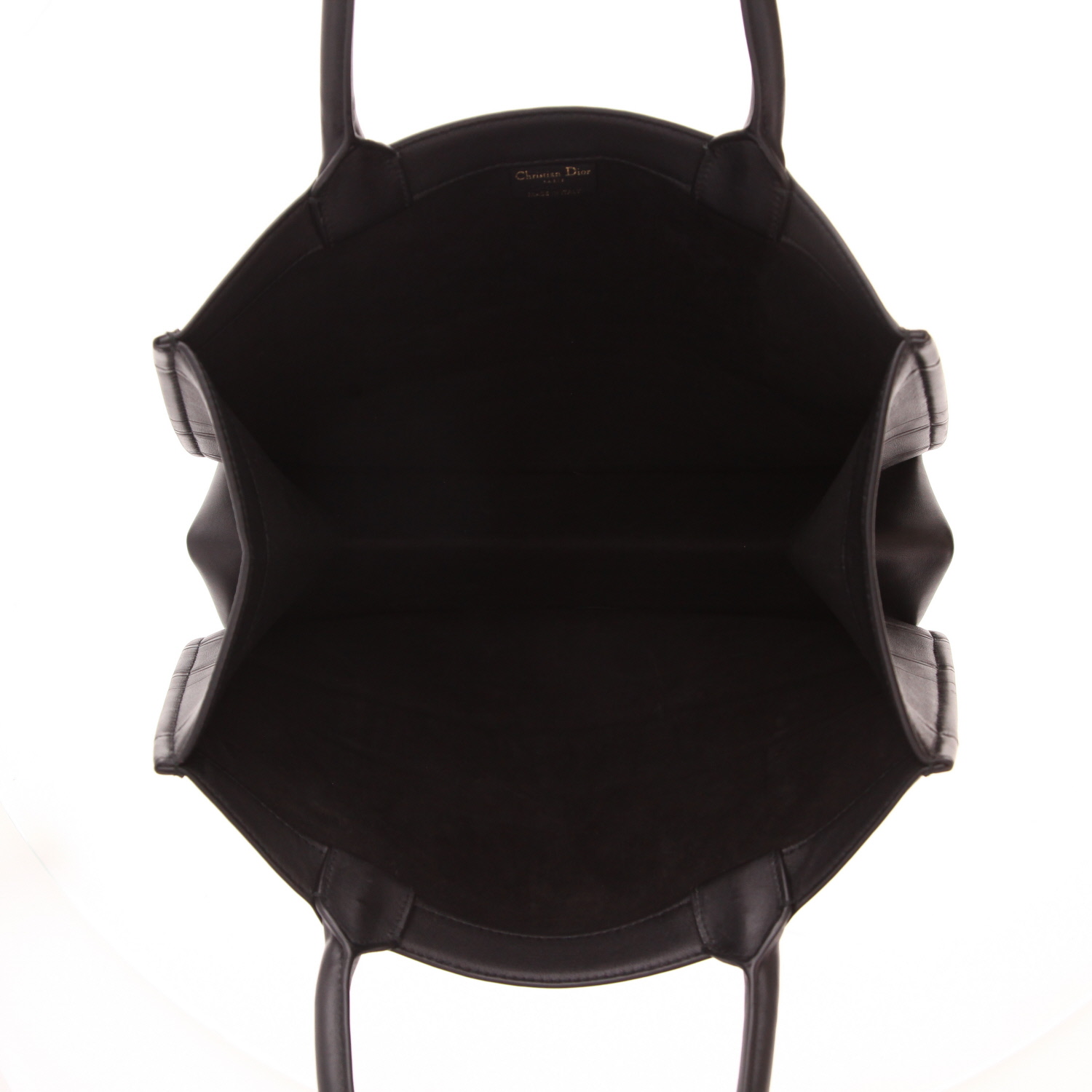 Borsa shopping Dior Book Tote, modello medio, in pelle nera - Detail D3