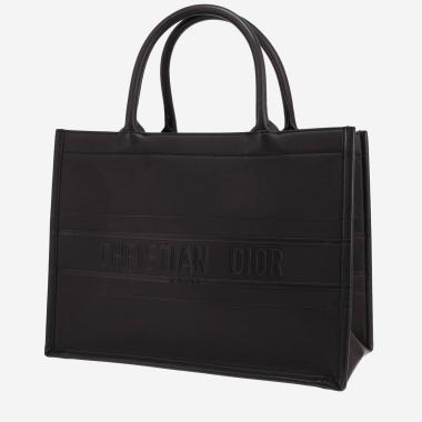 Borsa shopping Dior Book Tote, modello medio, in pelle nera