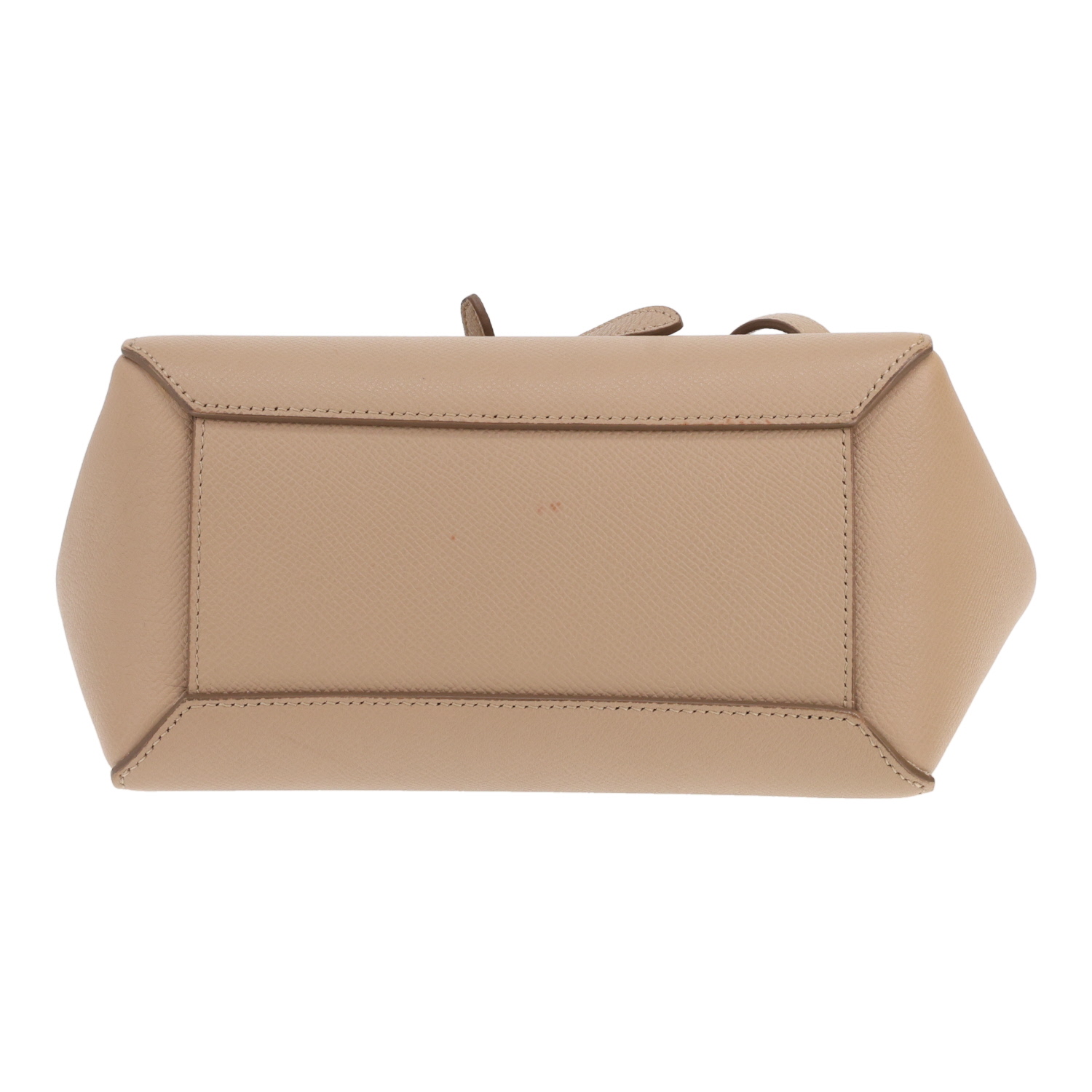 Celine Belt Nano shoulder bag in beige grained leather - Detail D1